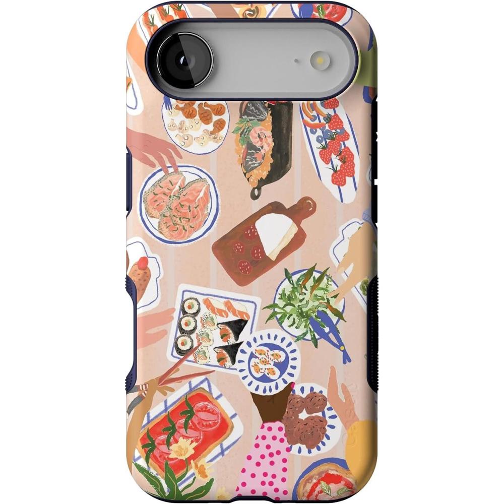 imageCasely iPhone 17 Air Case  Taupe on Nude  Compatible with MagSafe  Bold Protective DesignPicnic Party  Painted Collage