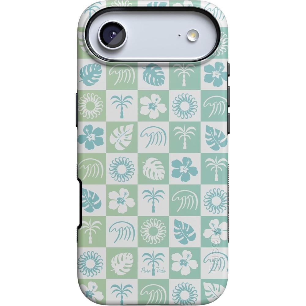 imageCasely iPhone 17 Air Case  Taupe on Nude  Compatible with MagSafe  Bold Protective DesignPura Vida  Coastal Checkers