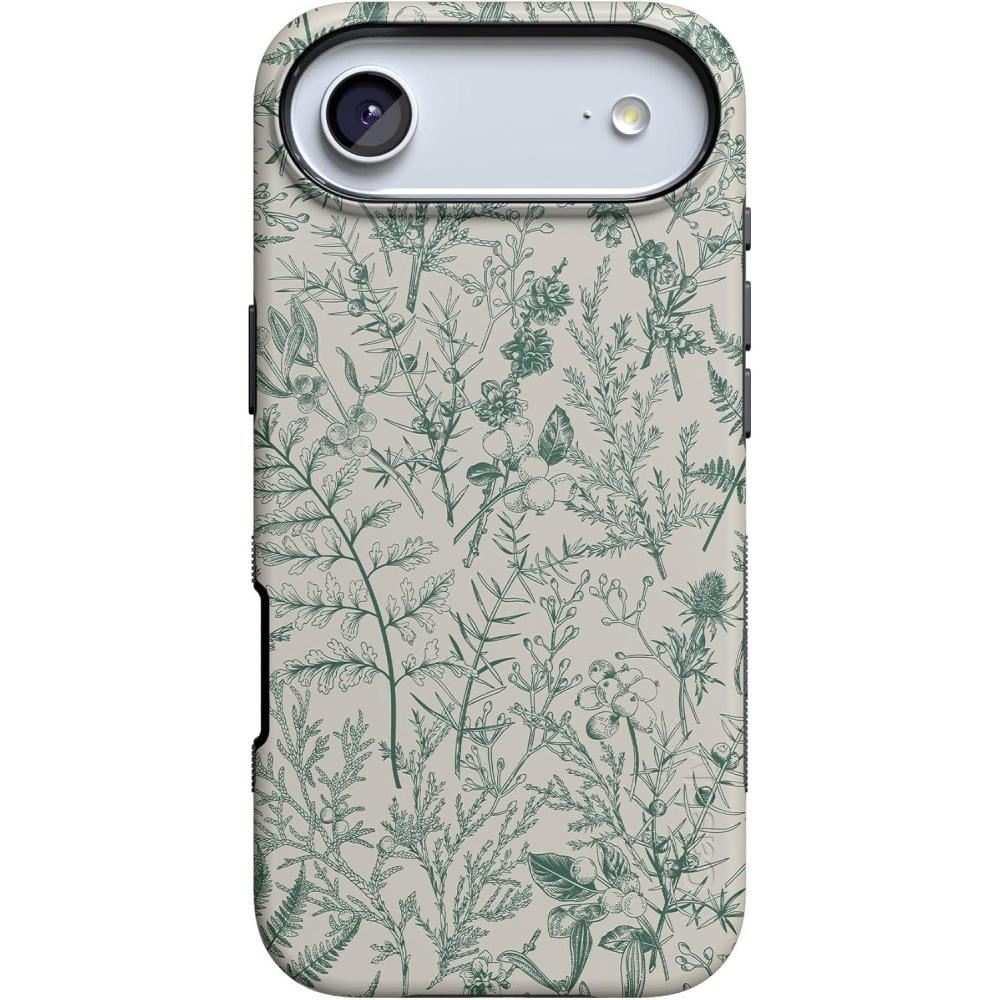 imageCasely iPhone 17 Air Case  Taupe on Nude  Compatible with MagSafe  Bold Protective DesignSage Garden  Green Floral