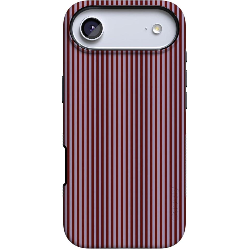 imageCasely iPhone 17 Air Case  Taupe on Nude  Compatible with MagSafe  Bold Protective DesignStripes and the City  Tiny Pinstripe