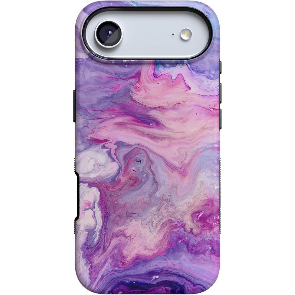 imageCasely iPhone 17 Air Case  Taupe on Nude  Compatible with MagSafe  Bold Protective DesignTie Dying Over You  Purple Marble