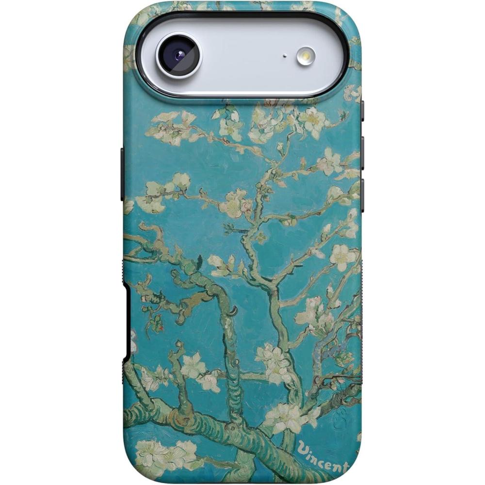 imageCasely iPhone 17 Air Case Taupe on Nude Compatible with MagSafe Bold Protective DesignVan Gogh Almond Blossom Floral