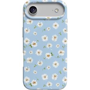 Casely iPhone 17 Air Case | Coastal Checkers | Pura Vida | Compatible with MagSafe | Classic Ultra Slim Design(Daisy Daydream | Baby Blue Floral)