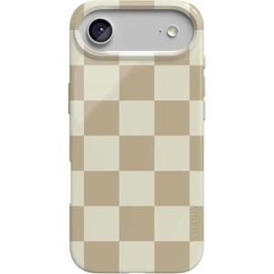 Casely iPhone 17 Air Case | Coastal Checkers | Pura Vida | Compatible with MagSafe | Classic Ultra Slim Design(Fit Check | Neutral Checkerboard)