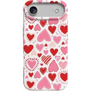 Casely iPhone 17 Air Case | Coastal Checkers | Pura Vida | Compatible with MagSafe | Classic Ultra Slim Design(Love Struck | Heart Stickers)