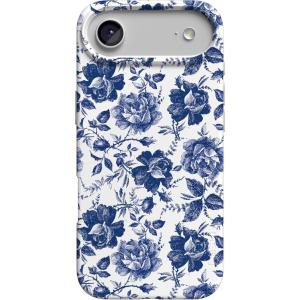 Casely iPhone 17 Air Case | Coastal Checkers | Pura Vida | Compatible with MagSafe | Classic Ultra Slim Design(Rose to Fame | Blue & White Rose Floral)