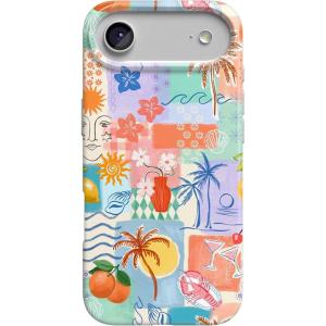 Casely iPhone 17 Air Case | Coastal Checkers | Pura Vida | Compatible with MagSafe | Classic Ultra Slim Design(Tropical Heat | Beachy Collage)