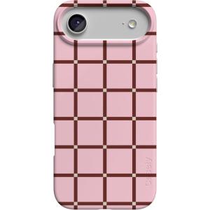 Casely iPhone 17 Air Case | Coastal Checkers | Pura Vida | Compatible with MagSafe | Classic Ultra Slim Design(Uptown Gridlock | Pink Checkerboard)