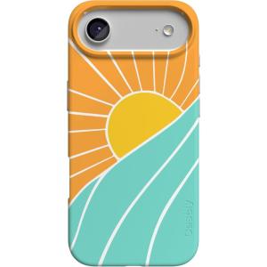 Casely iPhone 17 Air Case | Coastal Checkers | Pura Vida | Compatible with MagSafe | Classic Ultra Slim Design(Waves & Rays | Sunshine)