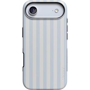 Casely iPhone 17 Air Case | Taupe on Nude | Compatible with MagSafe | Bold Protective Design(Blue Stripes | Sunday Best)