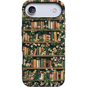 Casely iPhone 17 Air Case | Taupe on Nude | Compatible with MagSafe | Bold Protective Design(Book Nook | Floral Library)