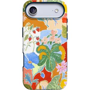 Casely iPhone 17 Air Case | Taupe on Nude | Compatible with MagSafe | Bold Protective Design(Botanical Blooms | Floral Patchwork)