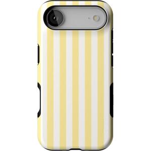 Casely iPhone 17 Air Case | Taupe on Nude | Compatible with MagSafe | Bold Protective Design(Butter Yellow Stripes | Sunday Best)
