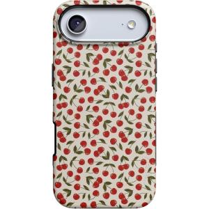 Casely iPhone 17 Air Case | Taupe on Nude | Compatible with MagSafe | Bold Protective Design(Cherry on Top | Red Cherries)