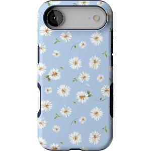 Casely iPhone 17 Air Case | Taupe on Nude | Compatible with MagSafe | Bold Protective Design(Daisy Daydream | Baby Blue Floral)