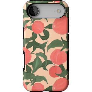Casely iPhone 17 Air Case | Taupe on Nude | Compatible with MagSafe | Bold Protective Design(Feeling Peachy | Blush Vines)