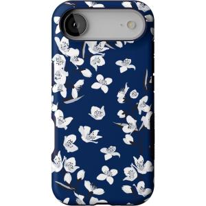 Casely iPhone 17 Air Case | Taupe on Nude | Compatible with MagSafe | Bold Protective Design(Floral Forest | Navy Cherry Blossom Floral)