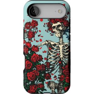 Casely iPhone 17 Air Case | Taupe on Nude | Compatible with MagSafe | Bold Protective Design(Forever Grateful | Grateful Dead Skeleton Floral)