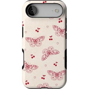 Casely iPhone 17 Air Case | Taupe on Nude | Compatible with MagSafe | Bold Protective Design(Heart Flutters | Butterfly)
