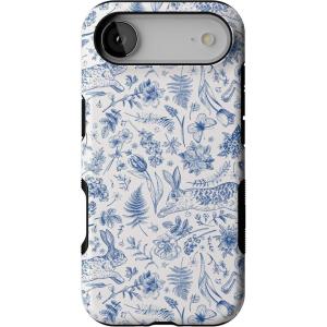 Casely iPhone 17 Air Case | Taupe on Nude | Compatible with MagSafe | Bold Protective Design(Hop & Bloom | Bunny Toile)