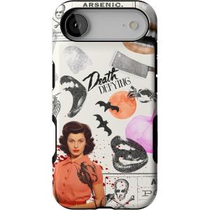 Casely iPhone 17 Air Case | Taupe on Nude | Compatible with MagSafe | Bold Protective Design(If You Dare | Horror Collage)