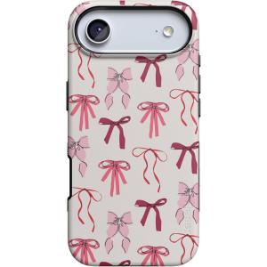 Casely iPhone 17 Air Case | Taupe on Nude | Compatible with MagSafe | Bold Protective Design(Lover Girlie | Pink Bows)