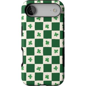 Casely iPhone 17 Air Case | Taupe on Nude | Compatible with MagSafe | Bold Protective Design(Lucky You | Shamrock)