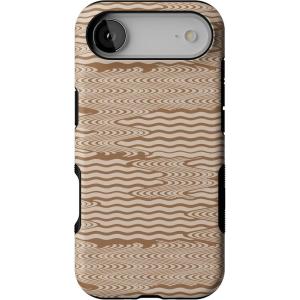 Casely iPhone 17 Air Case | Taupe on Nude | Compatible with MagSafe | Bold Protective Design(Mocha Ripple | Brown Waves)