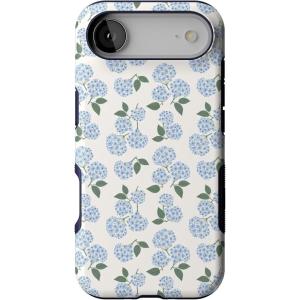 Casely iPhone 17 Air Case | Taupe on Nude | Compatible with MagSafe | Bold Protective Design(Nantucket Cottage | Blue Hydrangea)