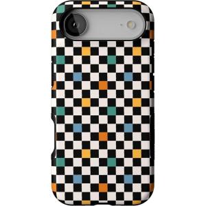 Casely iPhone 17 Air Case | Taupe on Nude | Compatible with MagSafe | Bold Protective Design(Old Skool | Retro Checkerboard)