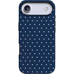 Casely iPhone 17 Air Case | Taupe on Nude | Compatible with MagSafe | Bold Protective Design(On the Dot | Navy Polka Dot)