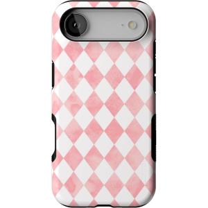 Casely iPhone 17 Air Case | Taupe on Nude | Compatible with MagSafe | Bold Protective Design(Queen of Diamonds | Pink Watercolor)