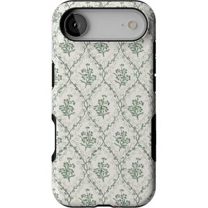 Casely iPhone 17 Air Case | Taupe on Nude | Compatible with MagSafe | Bold Protective Design(Sage Tapestry | Floral Vines)
