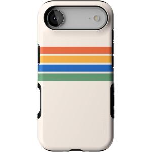Casely iPhone 17 Air Case | Taupe on Nude | Compatible with MagSafe | Bold Protective Design(Totally Groovy | Rainbow Stripes Color Block)