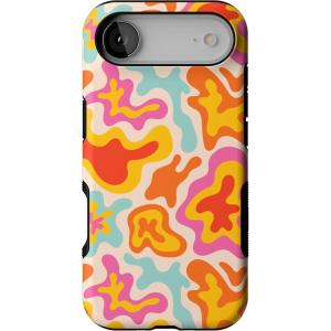 Casely iPhone 17 Air Case | Taupe on Nude | Compatible with MagSafe | Bold Protective Design(Tropical Color Splash | Abstract Retro)