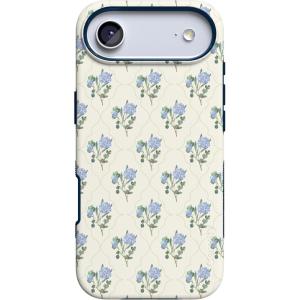 Casely iPhone 17 Air Case | Taupe on Nude | Compatible with MagSafe | Bold Protective Design(Vintage Garden | Blue Hydrangea)