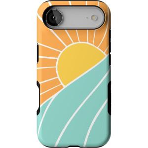 Casely iPhone 17 Air Case | Taupe on Nude | Compatible with MagSafe | Bold Protective Design(Waves & Rays | Sunshine)