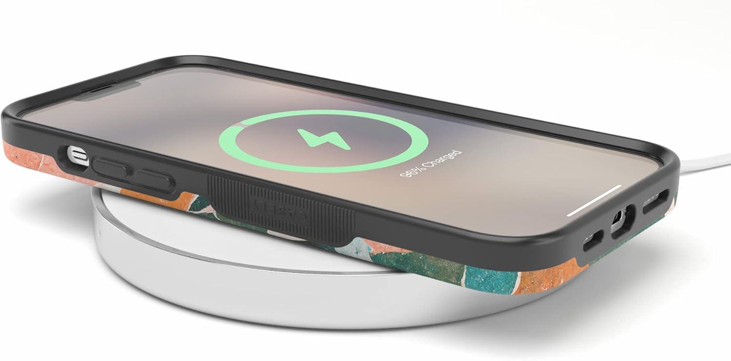 imageCasely iPhone 13 Pro Max Case Field of Flowers Pastel Floral Compatible with MagSafe Bold Protective DesignYes of Quartz Sculpted Marble