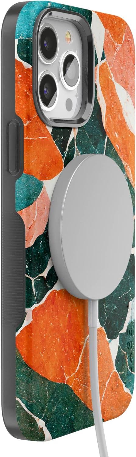 imageCasely iPhone 13 Pro Max Case Field of Flowers Pastel Floral Compatible with MagSafe Bold Protective DesignYes of Quartz Sculpted Marble