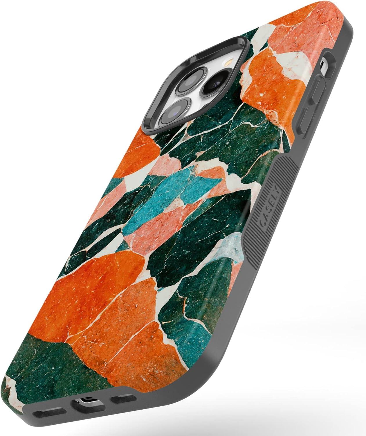 imageCasely iPhone 13 Pro Max Case Field of Flowers Pastel Floral Compatible with MagSafe Bold Protective DesignYes of Quartz Sculpted Marble