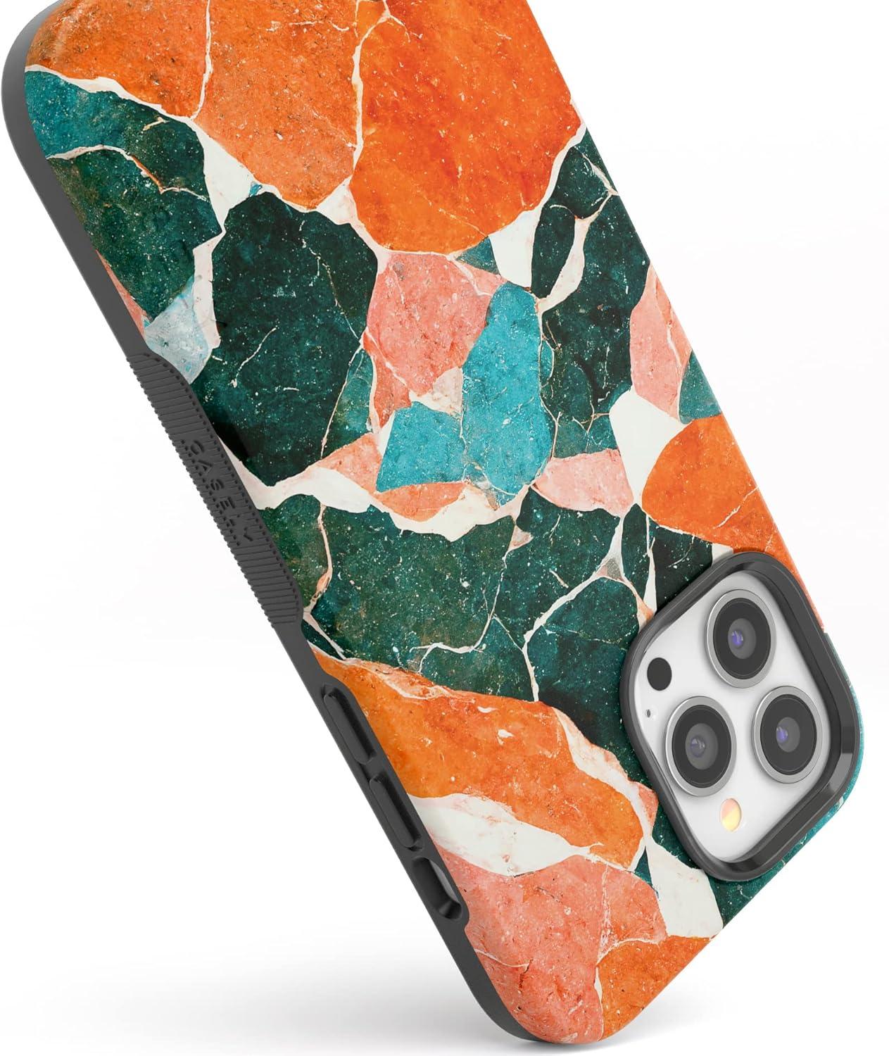 imageCasely iPhone 13 Pro Max Case Field of Flowers Pastel Floral Compatible with MagSafe Bold Protective DesignYes of Quartz Sculpted Marble