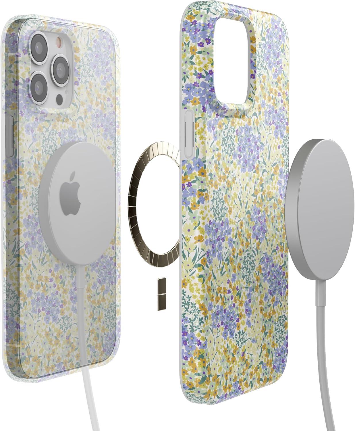 imageCasely iPhone 13 Pro Max Case  Field of Flowers  Pastel Floral  Compatible with MagSafe  Classic Ultra Slim DesignDream Garden  Cottagecore