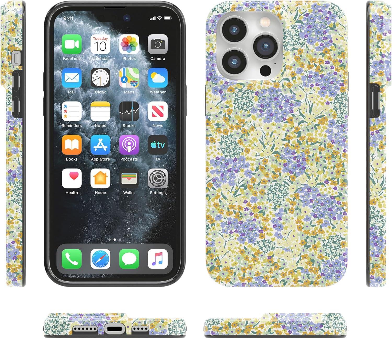 imageCasely iPhone 14 Pro Case  Sage Garden  Green Floral  Compatible with MagSafe  Classic UltraSlim Case DesignDream Garden  Cottagecore