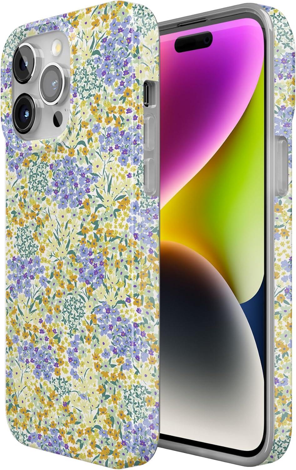 imageCasely iPhone 15 Pro Case  Mocha Ripple  Brown Waves  Compatible with MagSafe  Classic Ultra Slim DesignDream Garden  Cottagecore