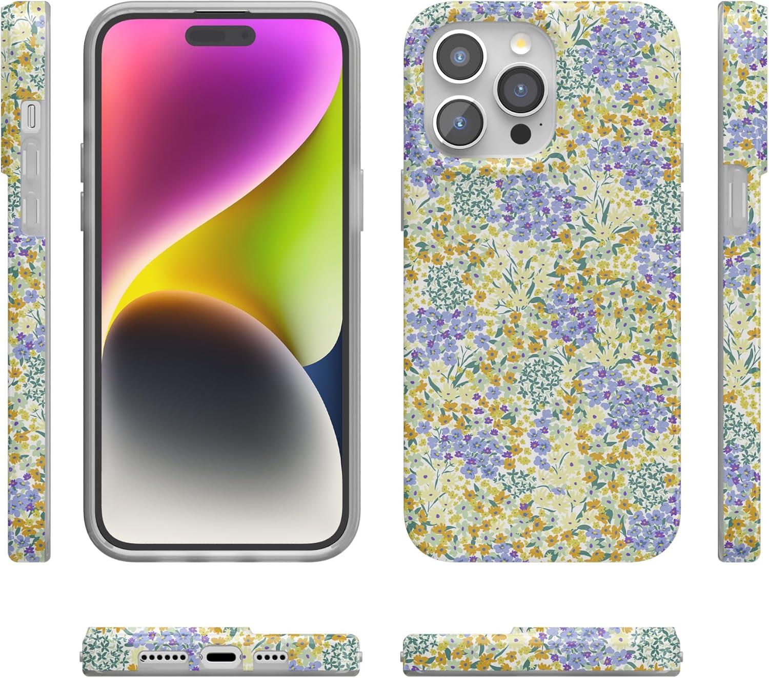 imageCasely iPhone 15 Pro Case  Mocha Ripple  Brown Waves  Compatible with MagSafe  Classic Ultra Slim DesignDream Garden  Cottagecore