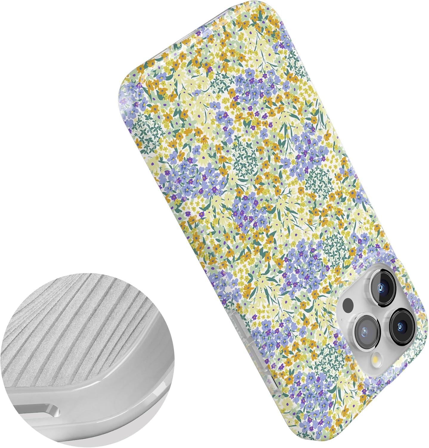 imageCasely iPhone 15 Pro Case  Mocha Ripple  Brown Waves  Compatible with MagSafe  Classic Ultra Slim DesignDream Garden  Cottagecore