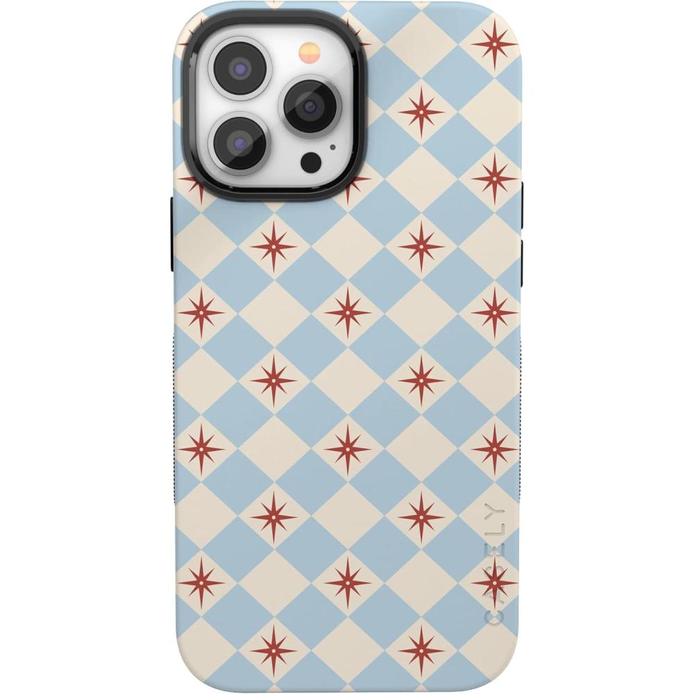 imageCasely iPhone 13 Pro Max Case  Field of Flowers  Pastel Floral  Compatible with MagSafe  Bold Protective DesignChelsea Checker  Starlight Tiles