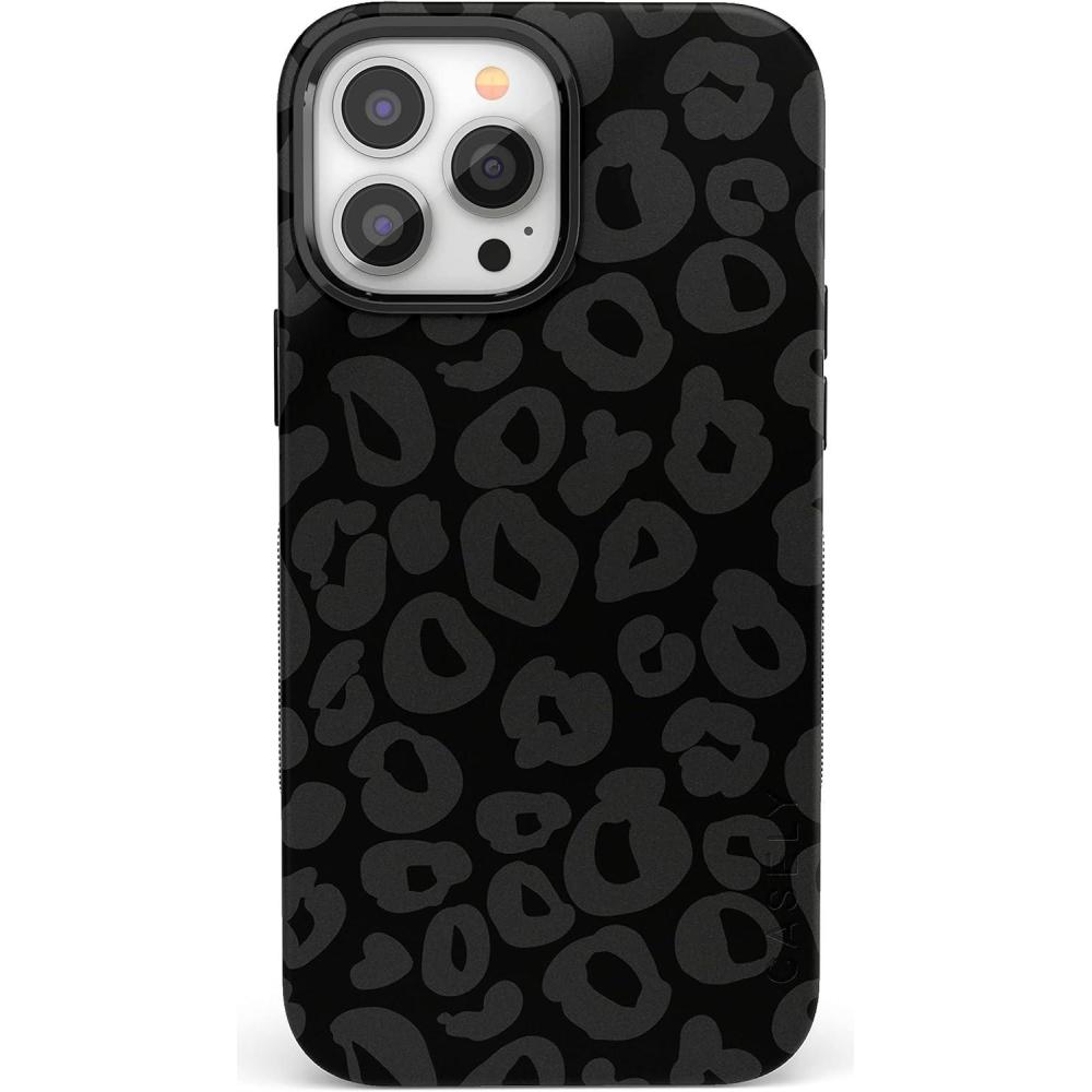imageCasely iPhone 13 Pro Max Case  Field of Flowers  Pastel Floral  Compatible with MagSafe  Bold Protective DesignInto the Wild  Black Leopard