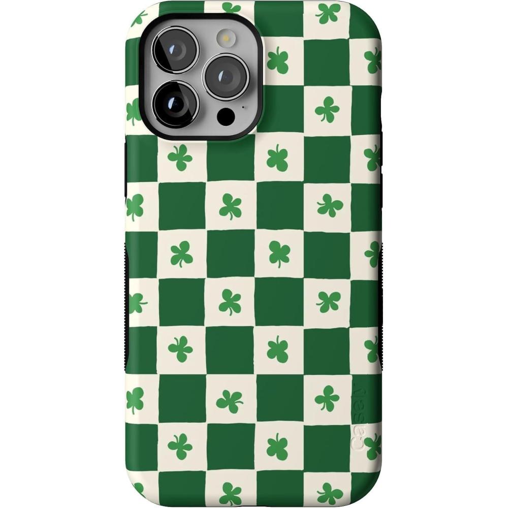 imageCasely iPhone 13 Pro Max Case  Field of Flowers  Pastel Floral  Compatible with MagSafe  Bold Protective DesignLucky You  Shamrock