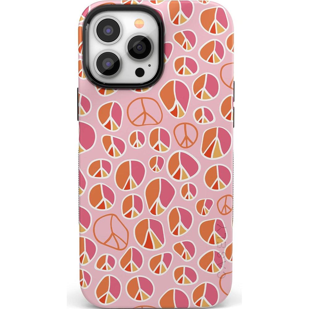 imageCasely iPhone 13 Pro Max Case  Field of Flowers  Pastel Floral  Compatible with MagSafe  Bold Protective DesignPeace Out  Groovy Peace Sign